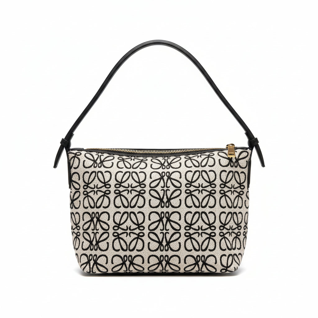 Loewe Anagram Jacquard Shoulder Bag with Gold Tone Hardware