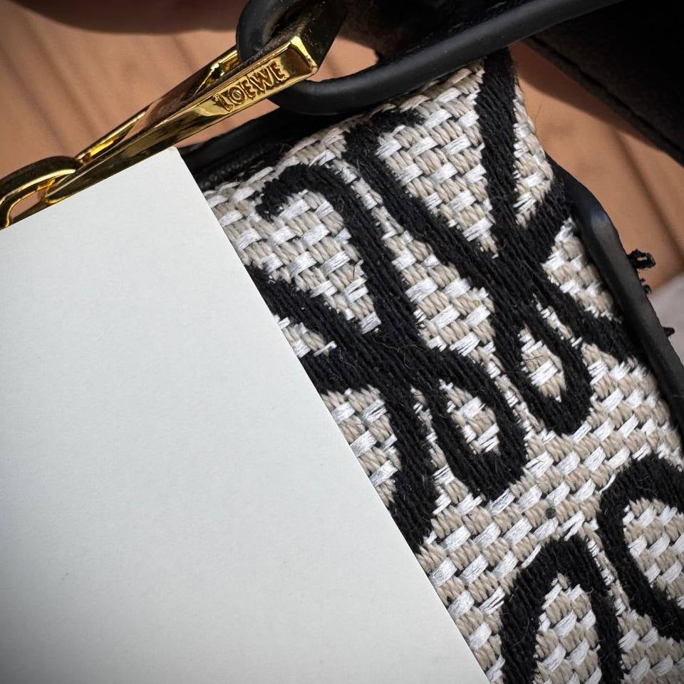 Loewe Anagram Jacquard Shoulder Bag with Gold Tone Hardware