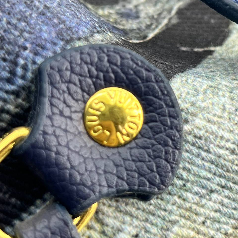 Louis Vuitton Denim Camouflage Tote with Matching Pouch