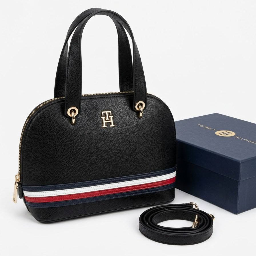 Tommy Hilfiger Signature Stripe Dome Handbag