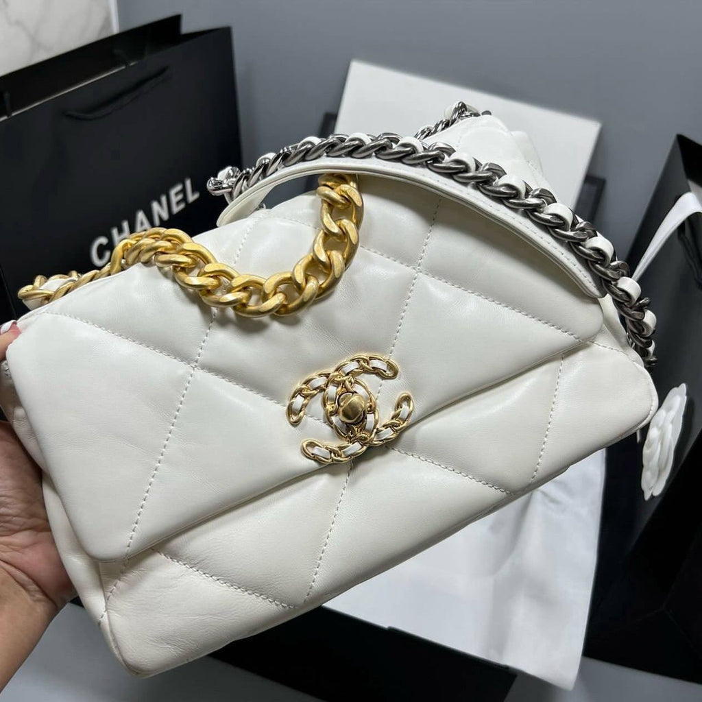Chanel 19 Quilted Leather Flap Bag with Mixed Metal Chain