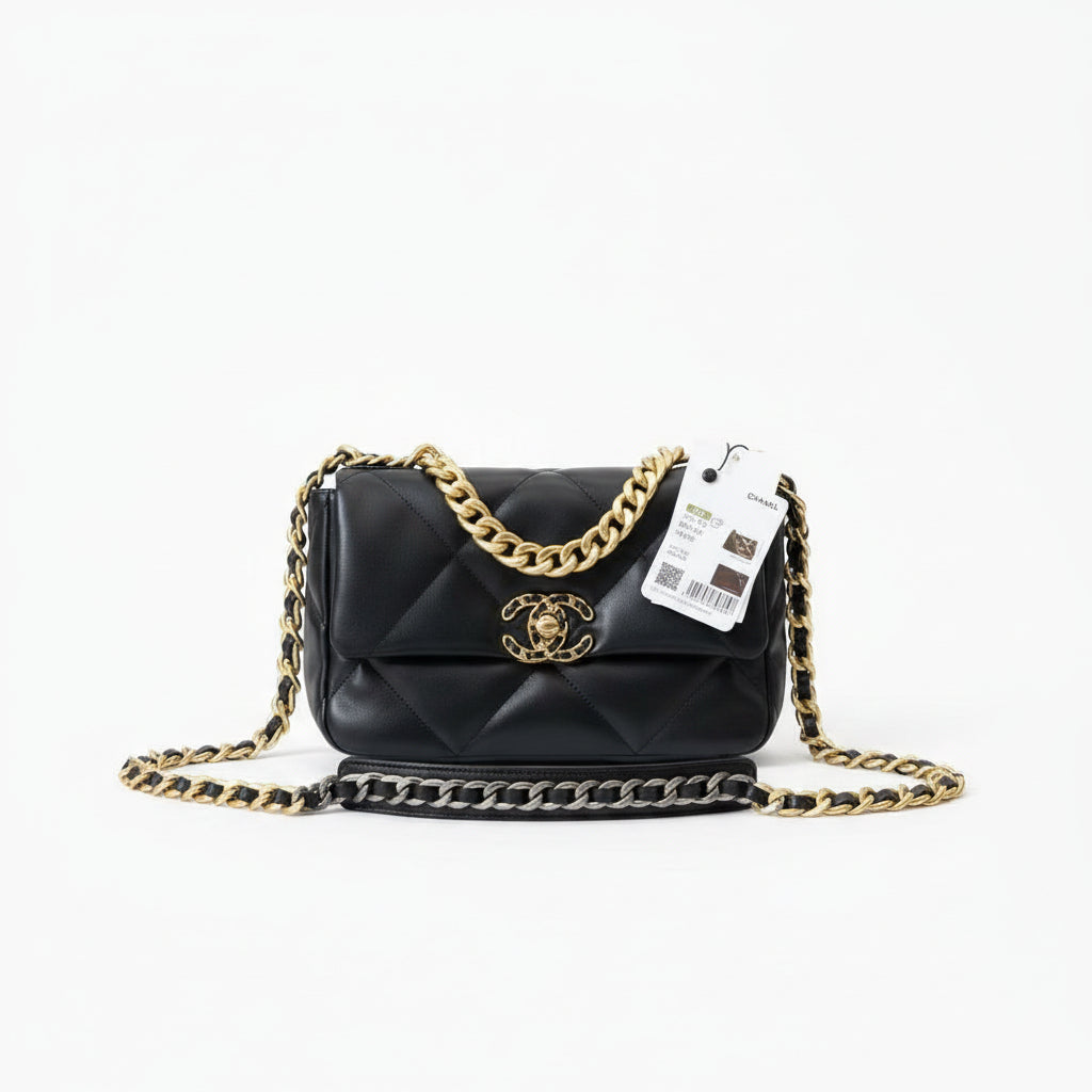 Chanel 19 Quilted Leather Flap Bag with Mixed Metal Chain