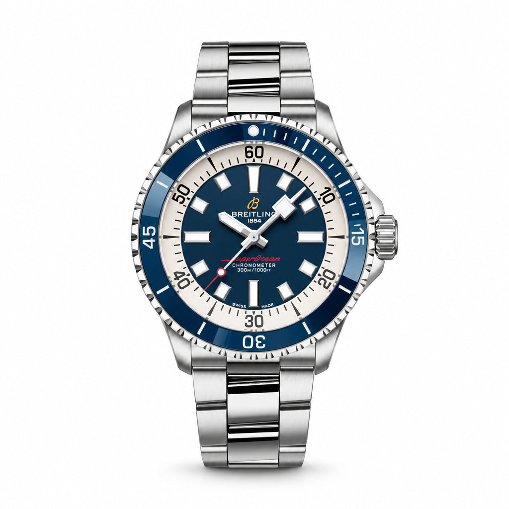 Breitling Superocean Chronometer Stainless Steel Blue Dial Watch