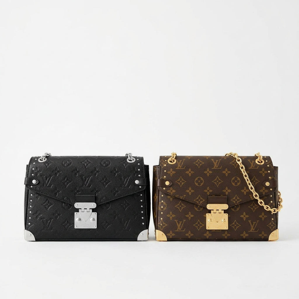 Louis Vuitton Inspired Studded Shoulder Bag with Chain Strap