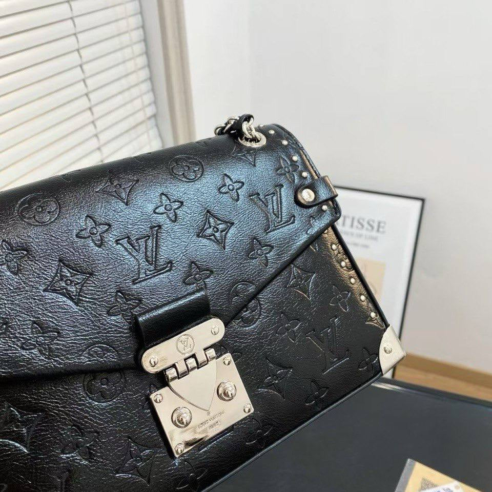 Louis Vuitton Inspired Studded Shoulder Bag with Chain Strap