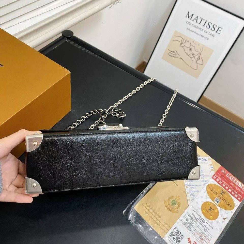 Louis Vuitton Inspired Studded Shoulder Bag with Chain Strap