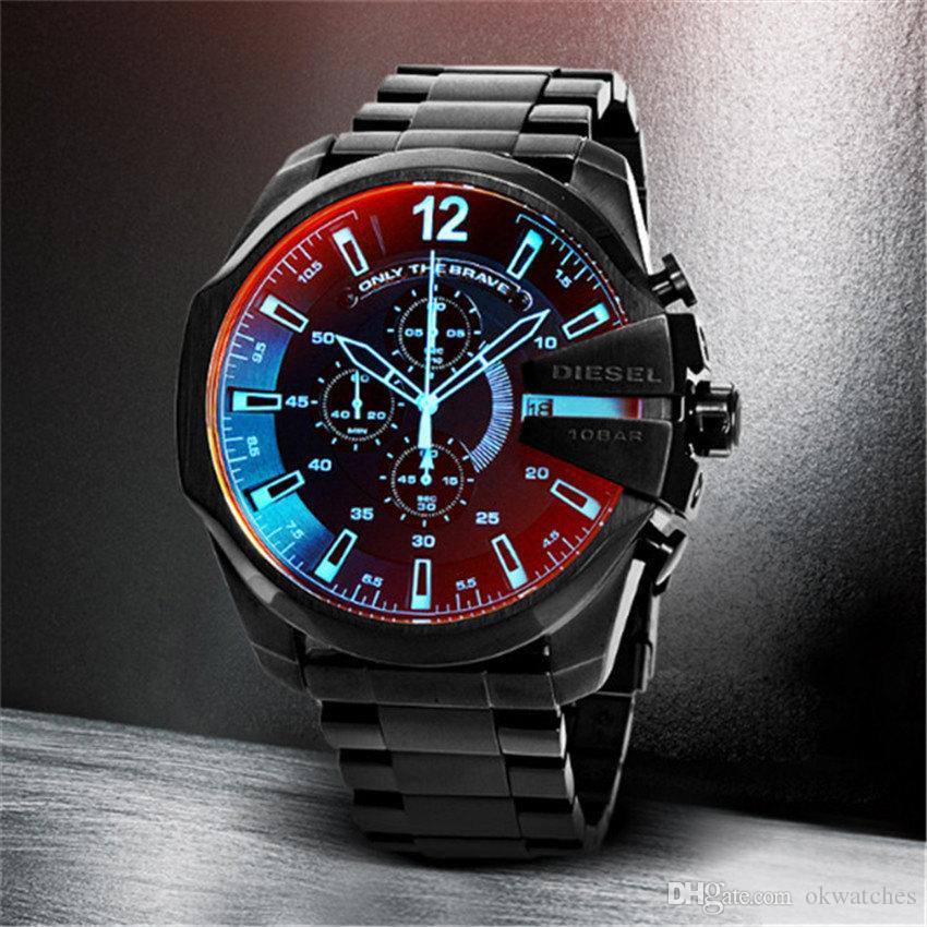 Diesel Only The Brave Black Stainless Steel Chronograph Watch
