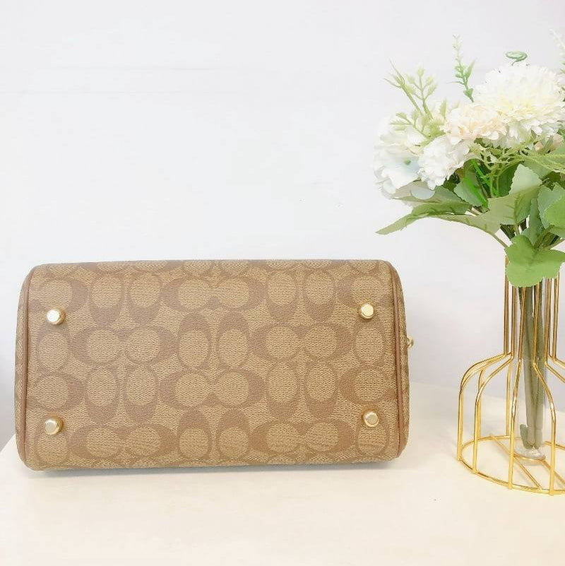 Coach Signature Rowan Satchel in Khaki and Saddle Brown 👜✨🤎