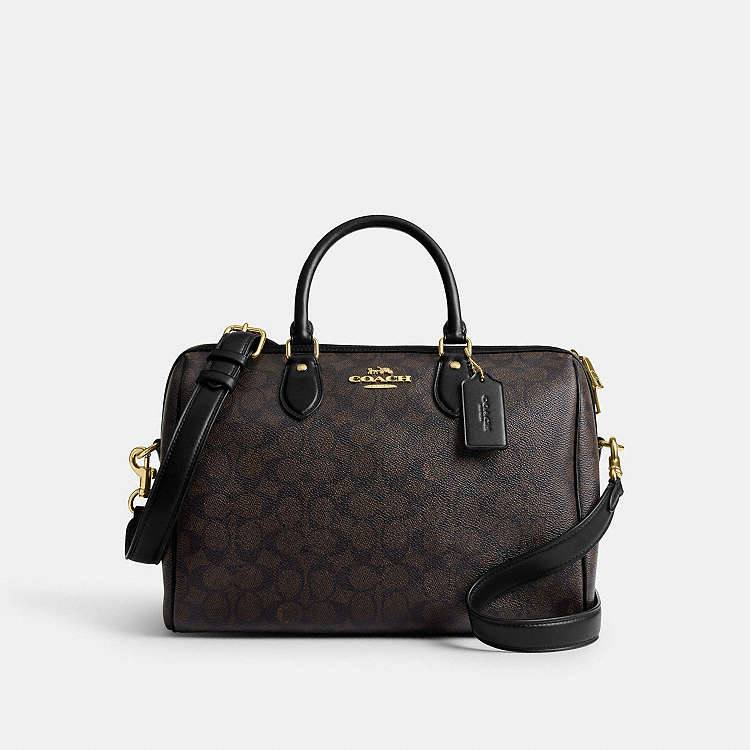 Coach Signature Rowan Satchel in Khaki and Saddle Brown 👜✨🤎