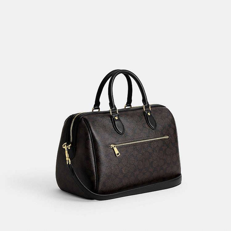 Coach Signature Rowan Satchel in Khaki and Saddle Brown 👜✨🤎