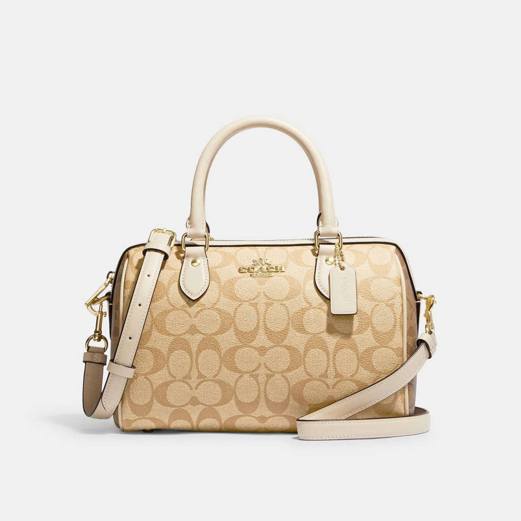 Coach Signature Rowan Satchel in Khaki and Saddle Brown 👜✨🤎