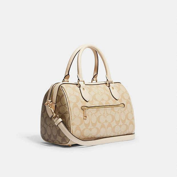 Coach Signature Rowan Satchel in Khaki and Saddle Brown 👜✨🤎