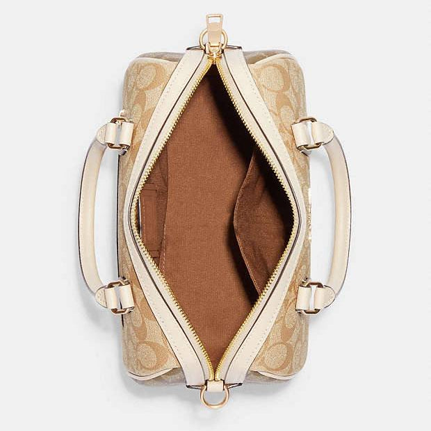 Coach Signature Rowan Satchel in Khaki and Saddle Brown 👜✨🤎
