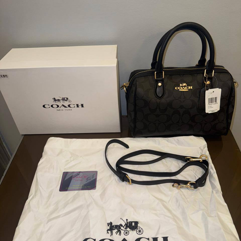 Coach Signature Rowan Satchel in Khaki and Saddle Brown 👜✨🤎