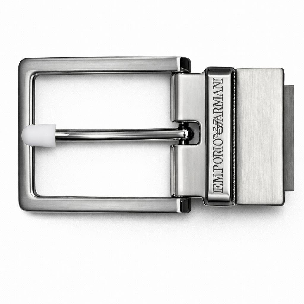 Emporio Armani Men's Reversible Leather Belt Set with Interchangeable Buckles 🦅💼👔