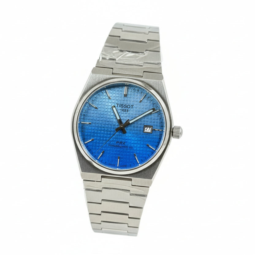 Tissot PRX: Sleek Stainless Steel Watch ⌚🟦🖤