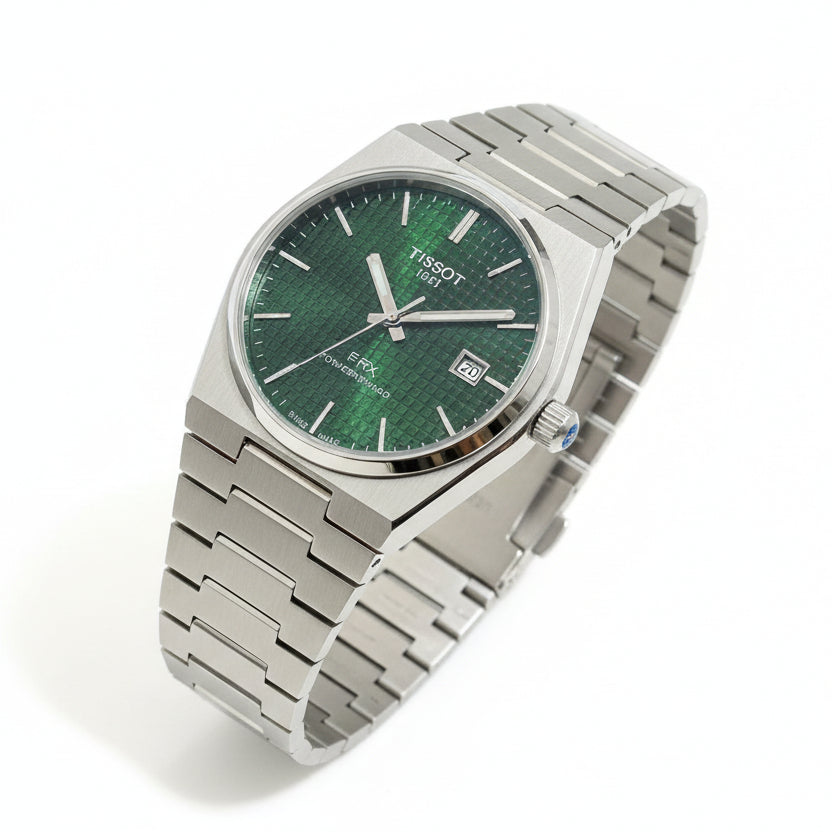 Tissot PRX: Sleek Stainless Steel Watch ⌚🟦🖤