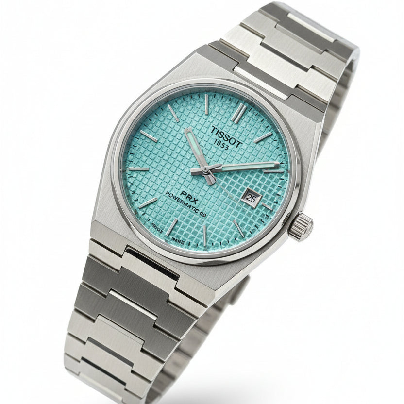 Tissot PRX: Sleek Stainless Steel Watch ⌚🟦🖤