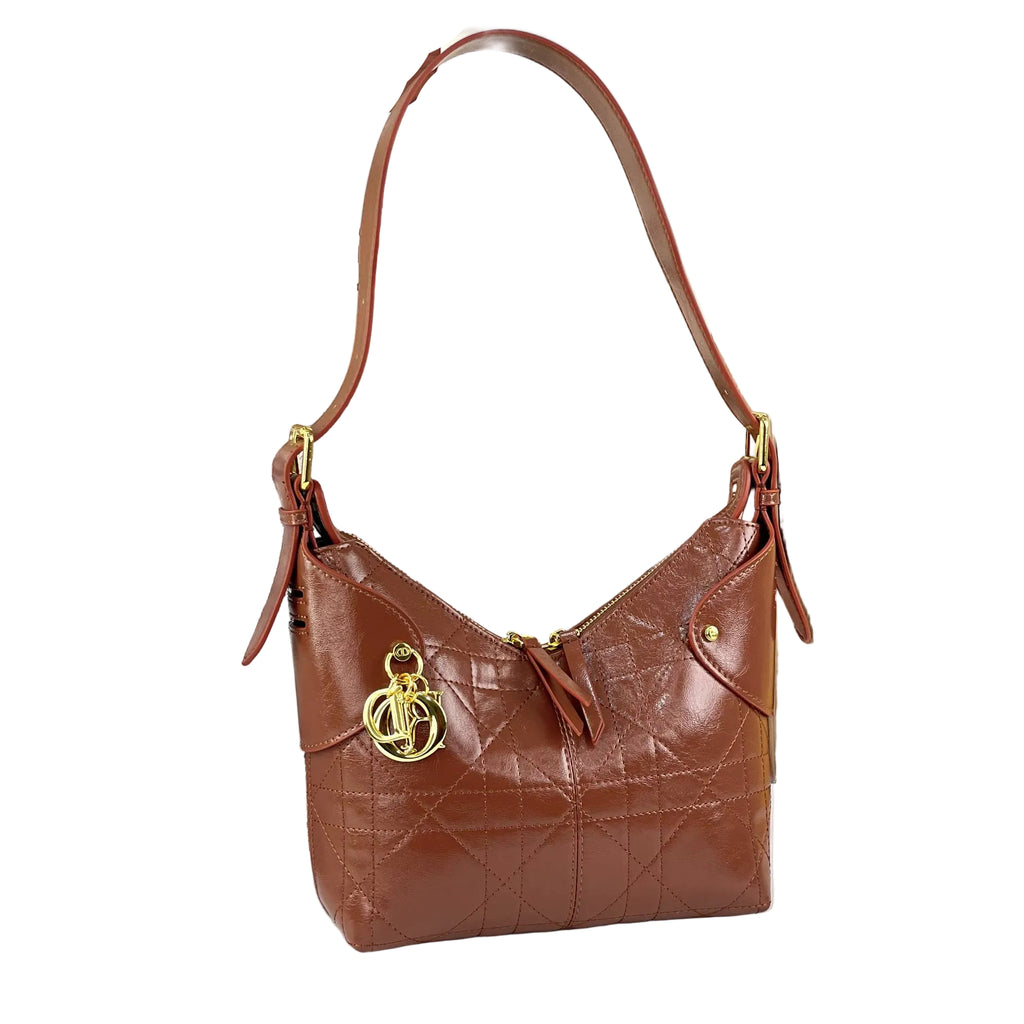 Dior: Beige & Burgundy Monogram Bag 👜🍷
