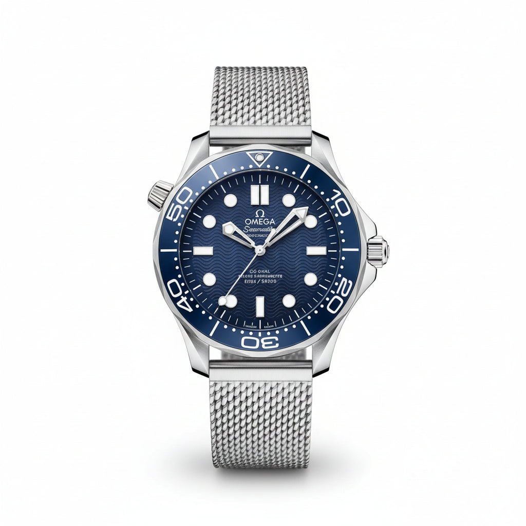 Omega Black Dial Men's Watch ⌚🖤🔵