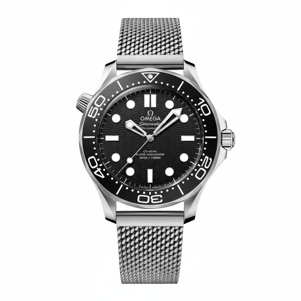 Omega Black Dial Men's Watch ⌚🖤🔵