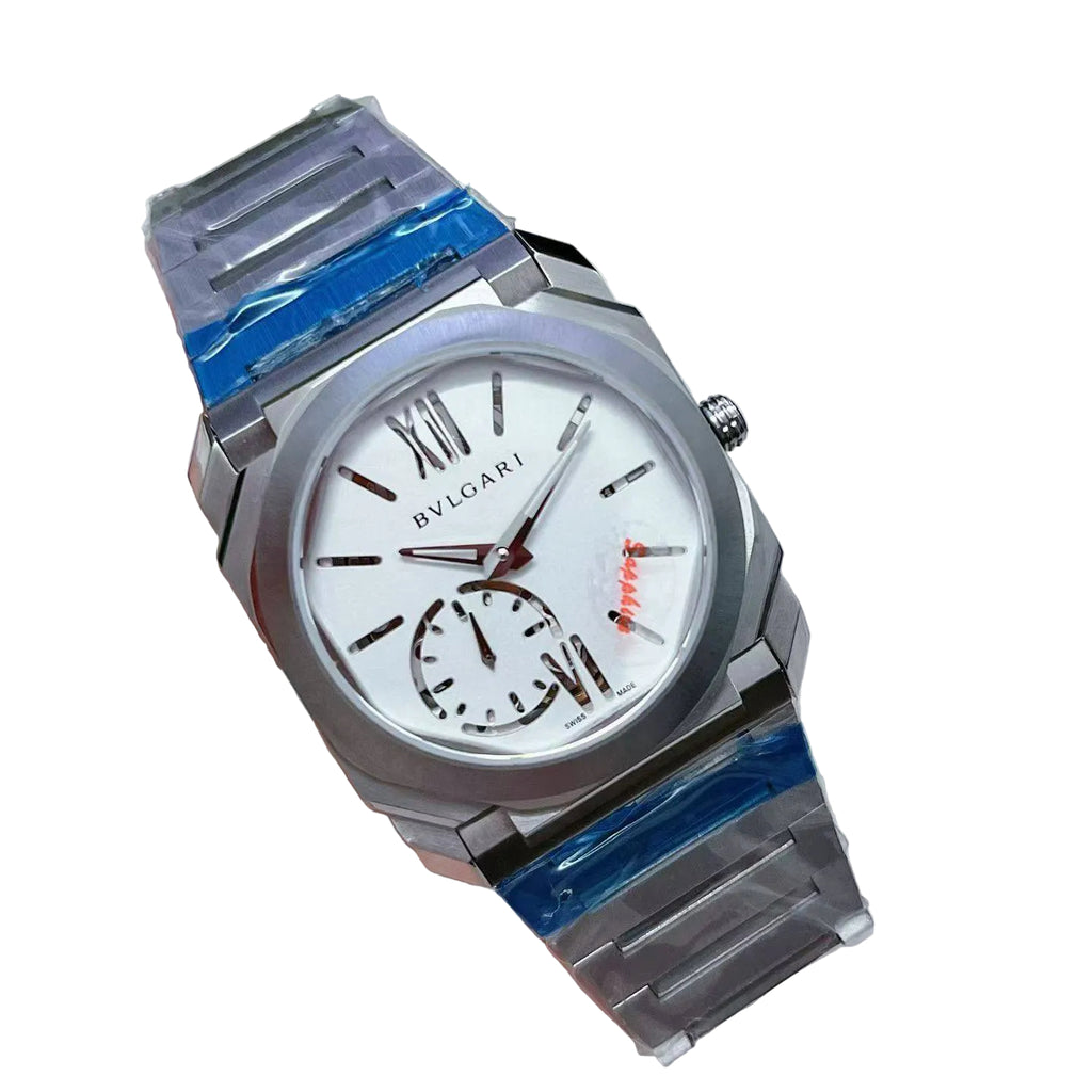 Bvlgari Silver & White Dial Men's Watch ⌚⚪🟢🔴
