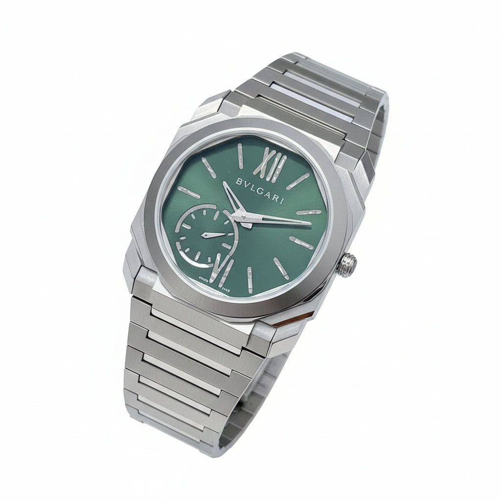 Bvlgari Silver & White Dial Men's Watch ⌚⚪🟢🔴