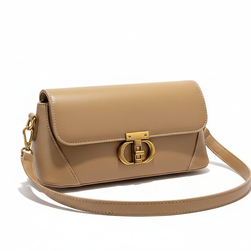 Elegant Sage Green Leather Crossbody Bag with Gold CD Hardware 👜✨🌿