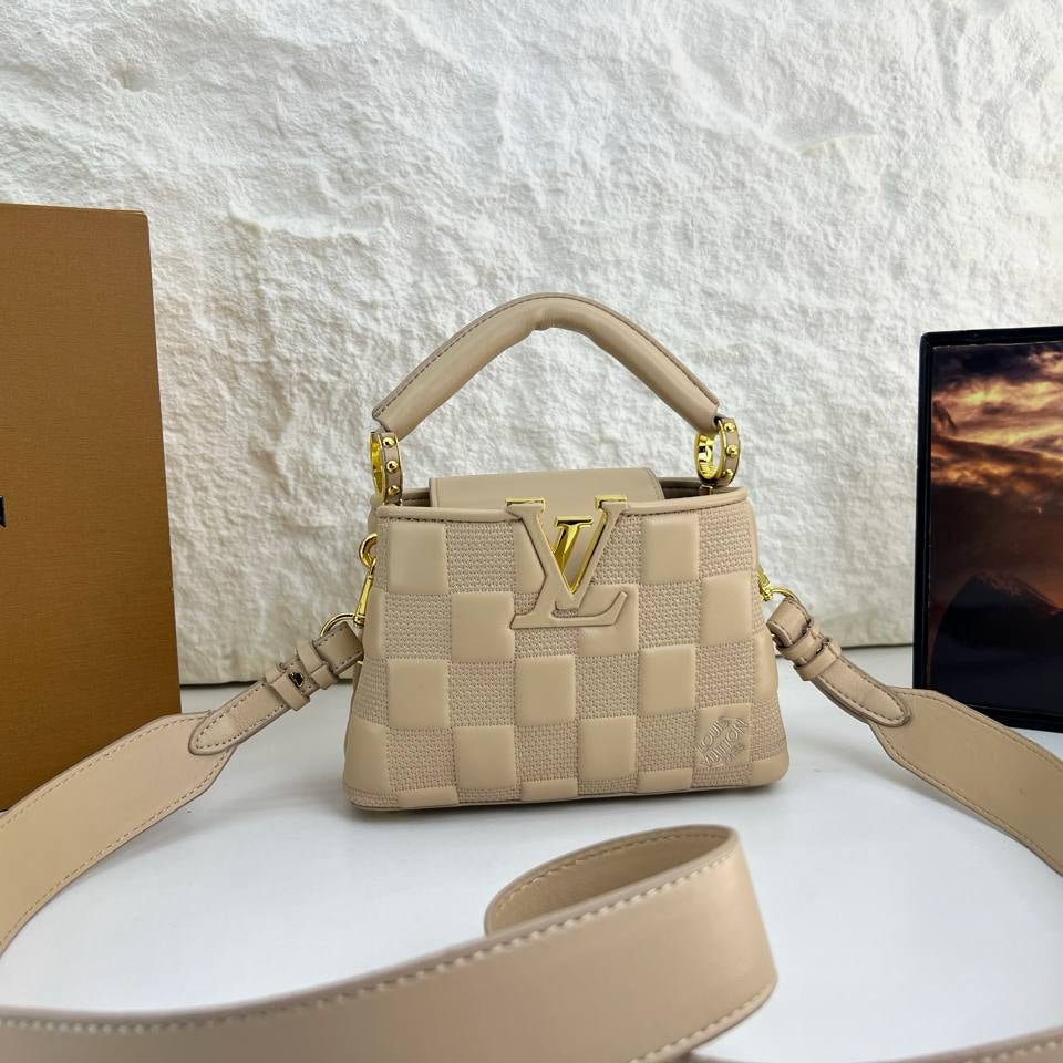 Louis Vuitton Capucines BB Damier Quilt Leather Handbag 🖤👜✨