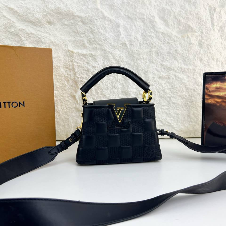 Louis Vuitton Capucines BB Damier Quilt Leather Handbag 🖤👜✨