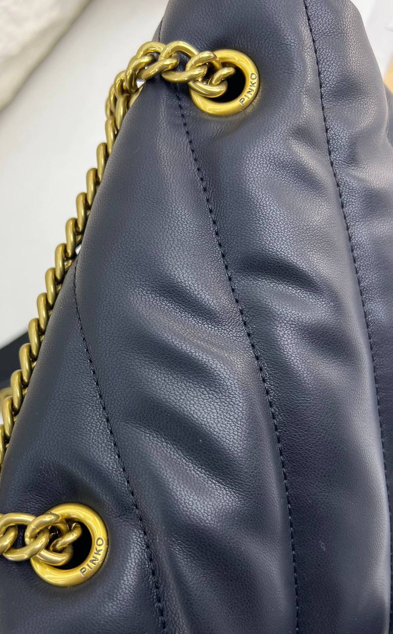 Pinko Love Bag Puff in White and Black Quilted Leather with Marine Embroidery 🕊️🐚✨