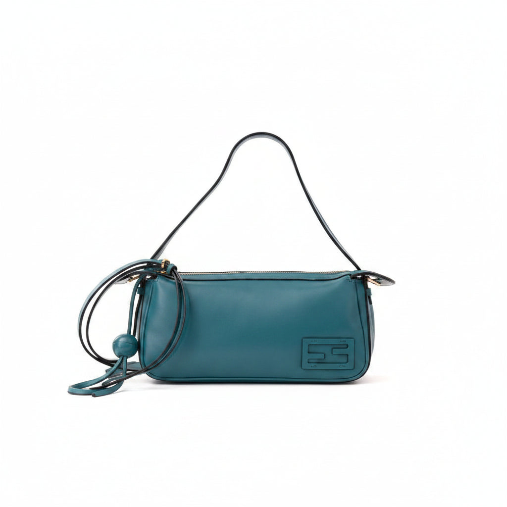 Fendi Baguette: Teal Leather 💙 Designer Chic