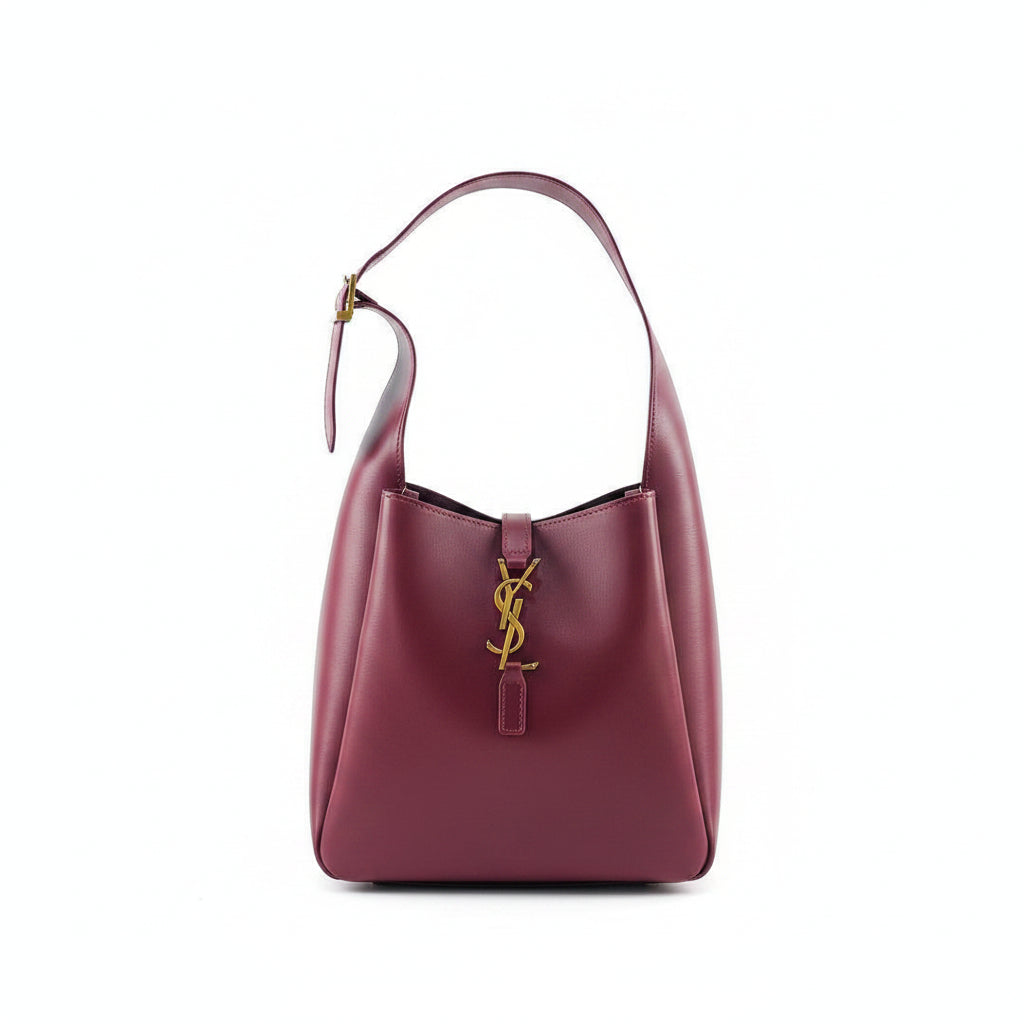 Saint Laurent Burgundy Shoulder Bag with Iconic Logo Hardware 👜✨