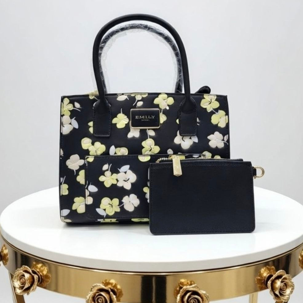 Emily Loran Floral Handbag with Matching Wallet Set 🌸👜