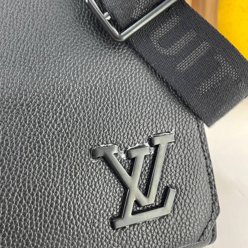 Louis Vuitton Blue Messenger Bag with Embossed Logo 💼✨