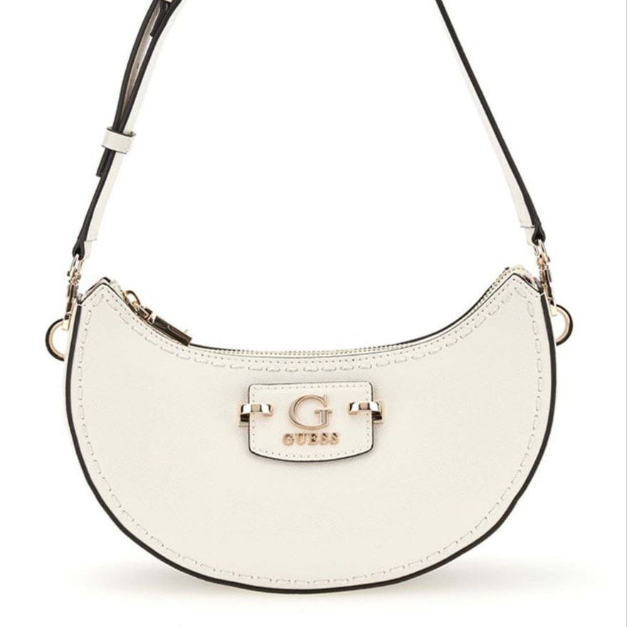 Guess Crescent Leather Shoulder Bag with Contrast Stitching 🌙✨