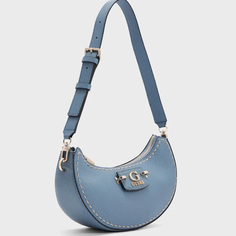Guess Crescent Leather Shoulder Bag with Contrast Stitching 🌙✨
