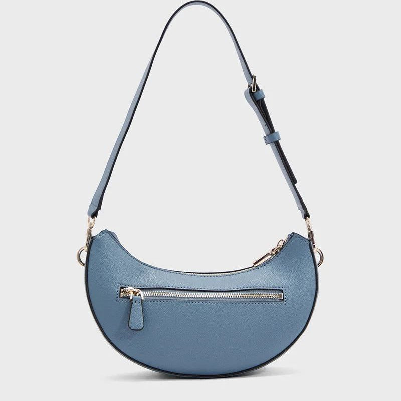 Guess Crescent Leather Shoulder Bag with Contrast Stitching 🌙✨