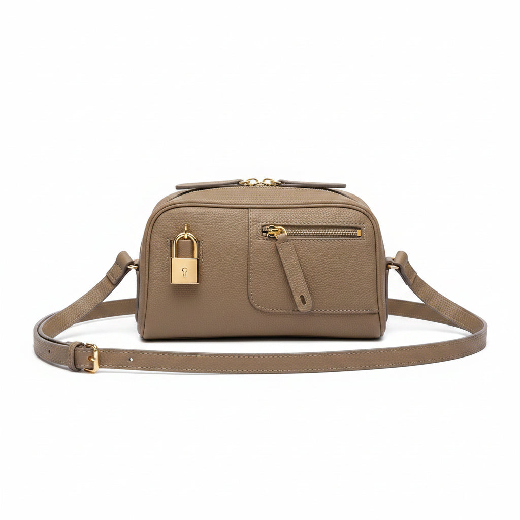Hermes Textured Crossbody Bag with Signature Lock Detail 👜✨