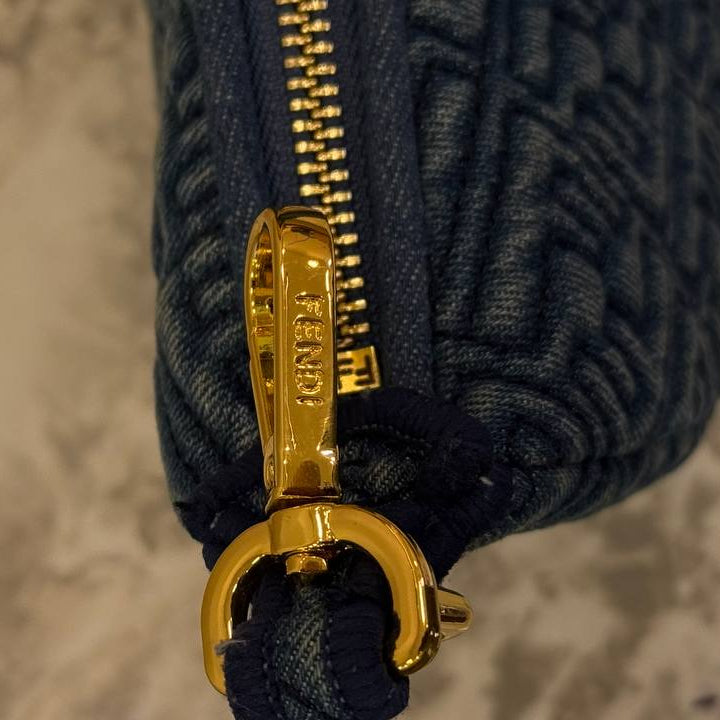 Fendi Denim Hobo Bag with Gold-Tone Hardware 💙👜
