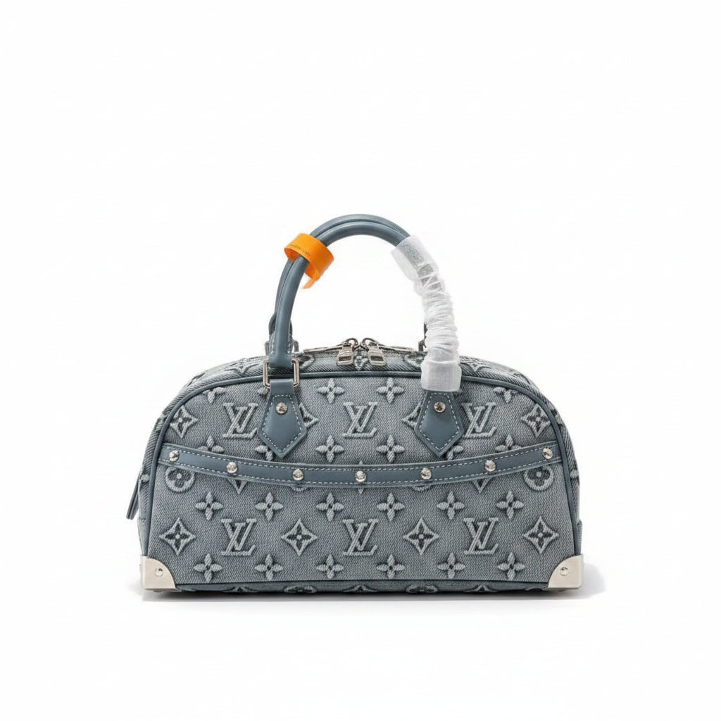 Louis Vuitton Denim Monogram Handbag with Bow Detail 👜💙