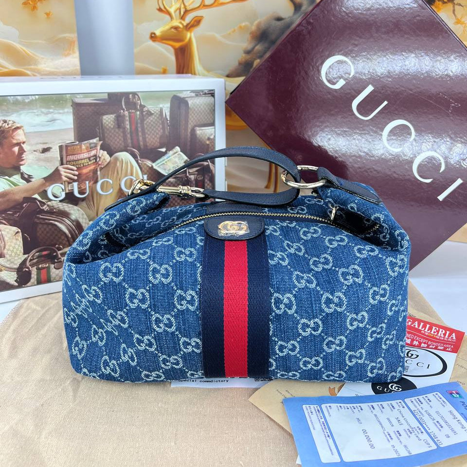 Gucci GG Monogram Canvas Handbag with Web Stripe 👜✨