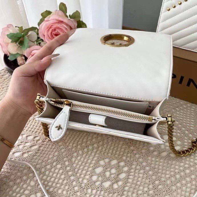 PINKO Studded Crossbody Bag with Signature Bird Hardware 🖤✨