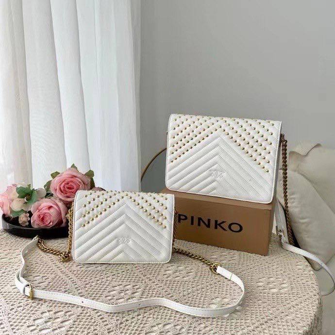 PINKO Studded Crossbody Bag with Signature Bird Hardware 🖤✨