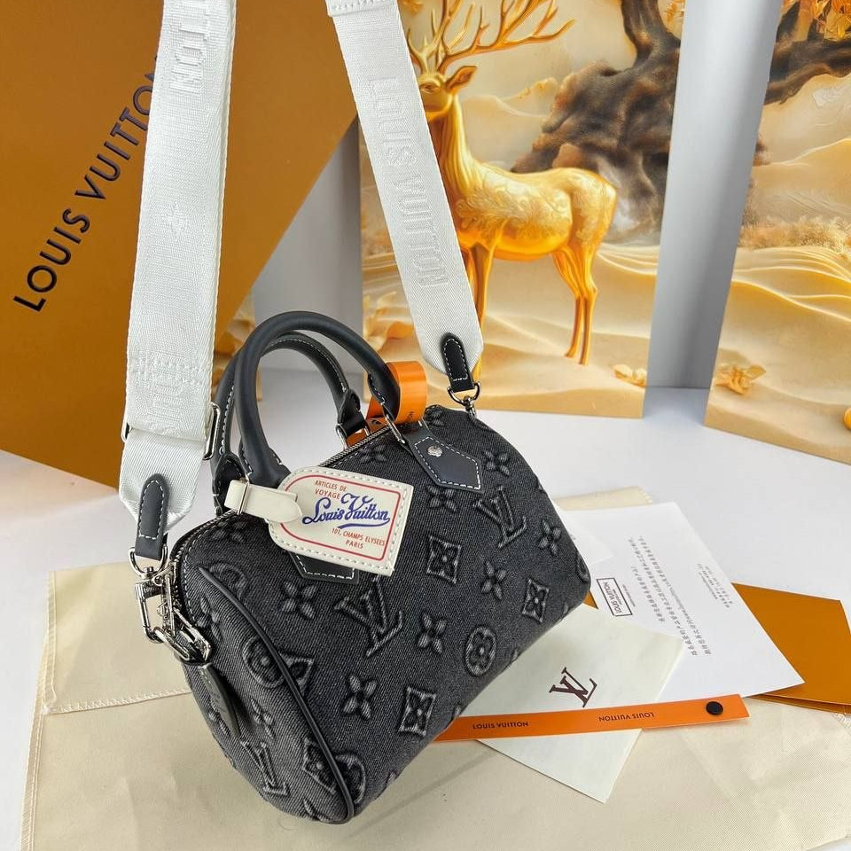 Louis Vuitton Monogram Denim Handbag with Branded Strap 👜✨