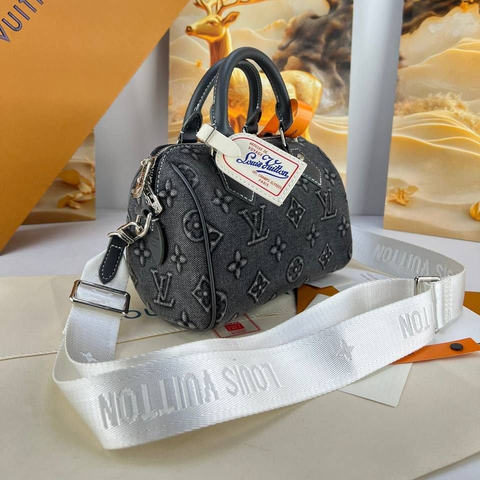 Louis Vuitton Monogram Denim Handbag with Branded Strap 👜✨