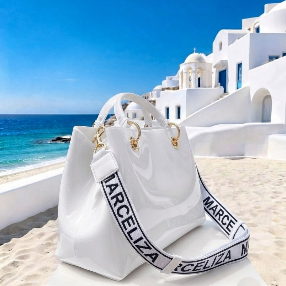 Marc Eliza Glossy Silicone Statement Bag