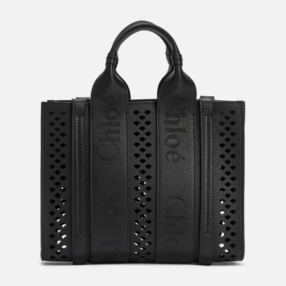 Chloe Small Laser Cut Leather Tote Bag