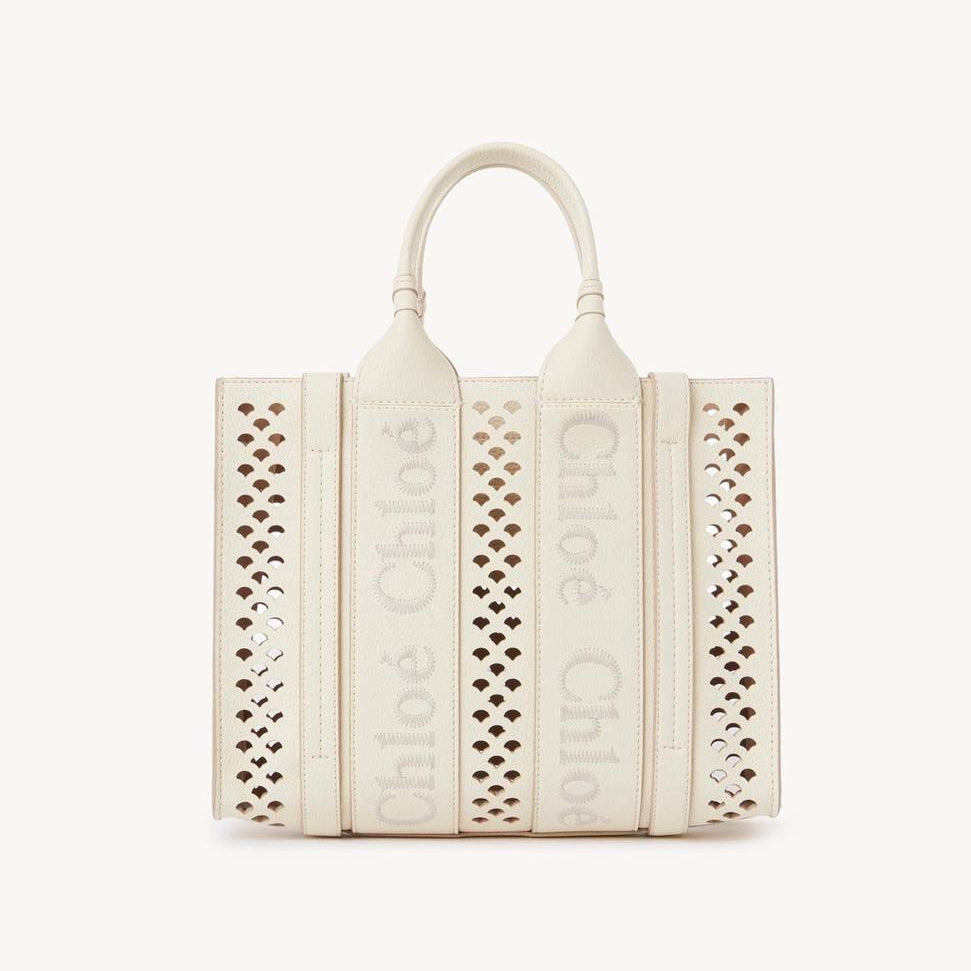 Chloe Small Laser Cut Leather Tote Bag