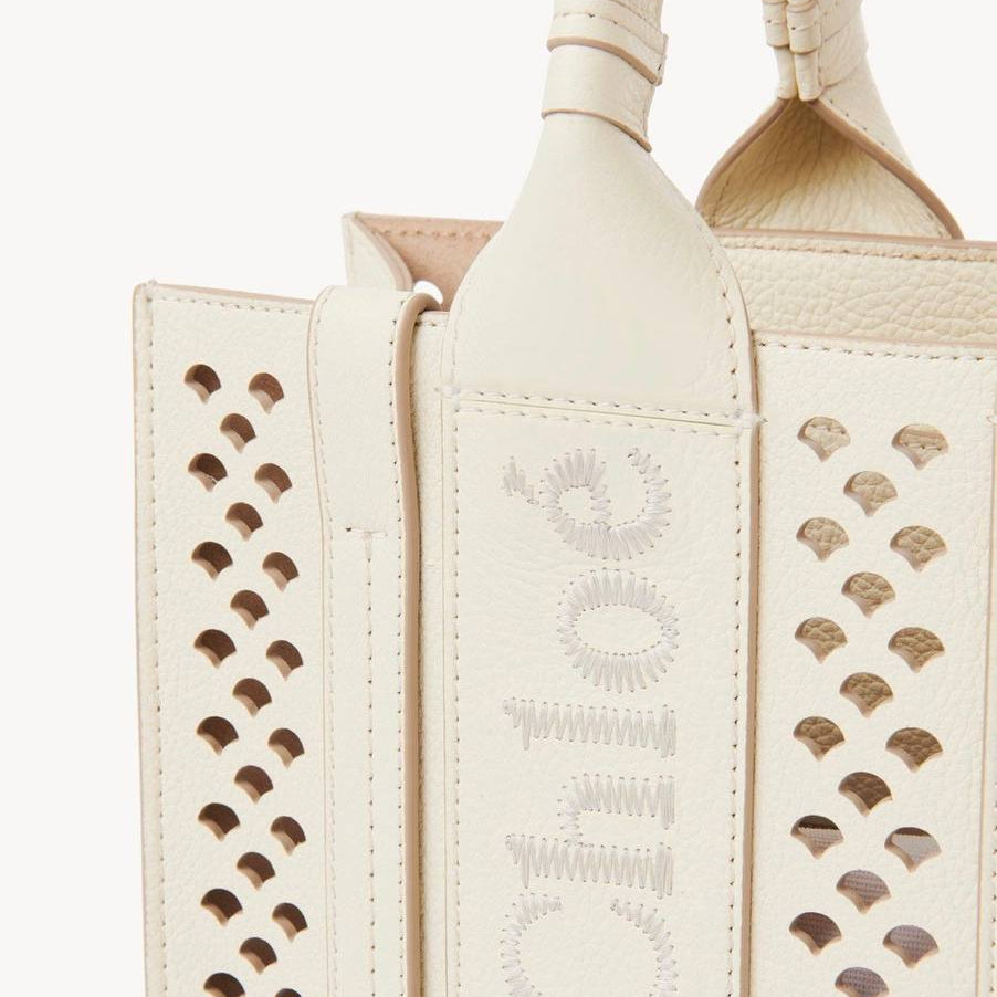Chloe Small Laser Cut Leather Tote Bag